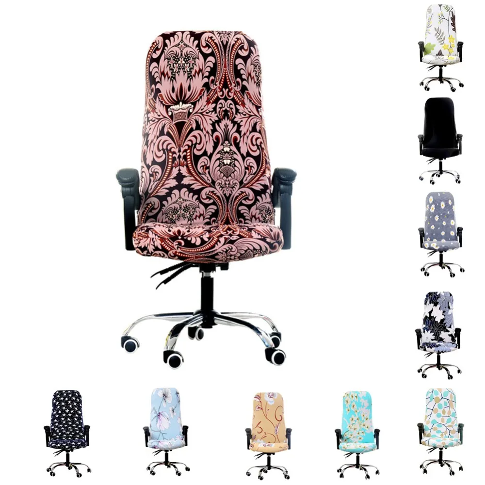 Online Große Größe Rotierenden Büro Computer Stuhl Abdeckung Spandex Abdeckungen für Stühle Lycra Stuhl Stretch Fall zu Passen büro Stühle Hause decor