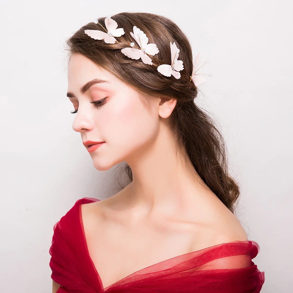 

Princess Butterfly Hairpins Princess U Shape Hair Sticks Bridal Wedding Headdress Hair Ornaments Hair Pin Gifts Handmade Jewelry