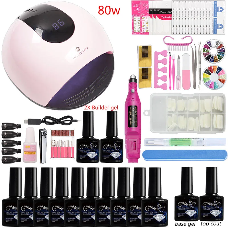 

10 Color Gel Nail Polish Gel Nail Kit Quick Extension Polygel Manicure Set Acrylic Nail Kit Manicures Supplies for Professionals