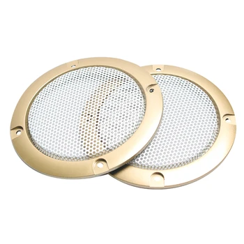 

2PCS 3INCH Speaker Net Cover Mesh Enclosure Decorative Ring Glod Side Color Protective Grille Speaker Accessories