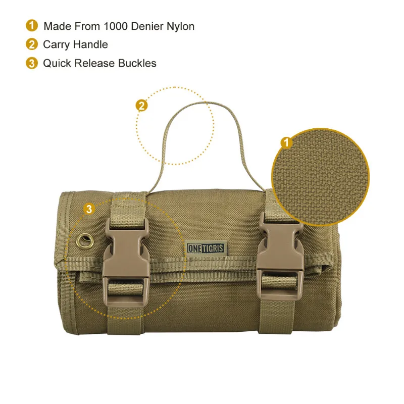 Skup OneTigris Tactical lekki Roll Up mata do strzelania non padded akcesoria myśliwskie pistolet myśliwski gąbka do czyszczenia karabinu do strzelby