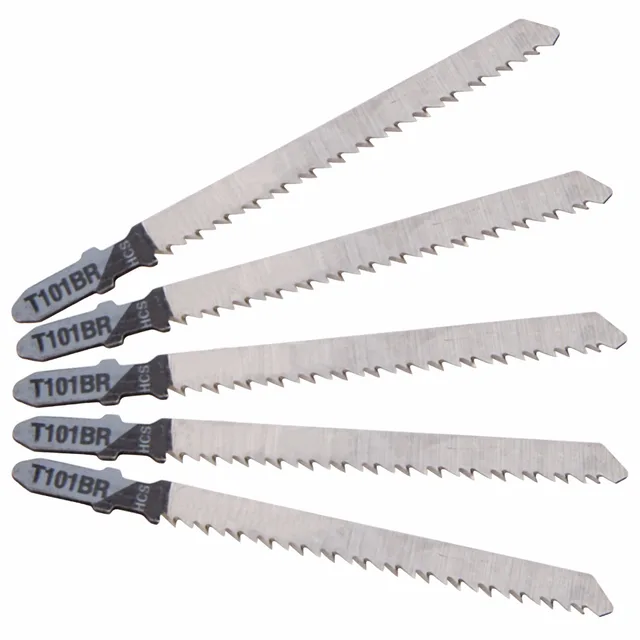 5pcs T101BR Jigsaw Blades Down Cut Worktop Wood Cutters Saw Blade 100mm Length For Softwood