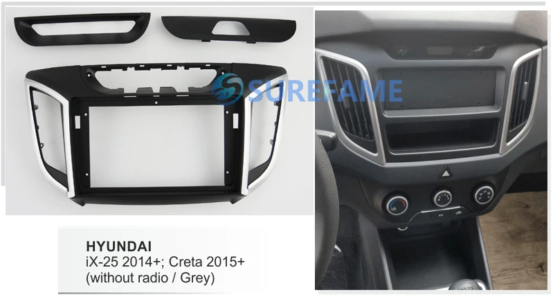9inch Car Fascia Radio Panel for HYUNDAI ix25 iX-25+; Creta+ Dash Kit Install Facia Bezel Adapter Trim Plate Console