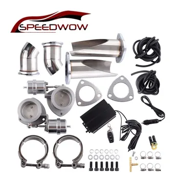 

SPEEDWOW 2.5'' Stainless Steel Header Be Cut Pipe Pair Exhaust Cutout Kit Vacuum Valve Cut Out Catback Electric Control Valve