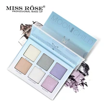 Miss Rose Aurora светящийся набор 6 цветов Хайлайтер для макияжа Палитра для лица Контур Радужный изюминка мягкий порошок Крем Осветляющий бронзатор