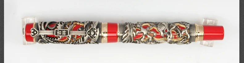 Dragão e Phoenix Canetas de Tinta para Coleção Jinhao Auspicioso Caneta Fonte Médio Nib Luxo Metal Material Escolar Escritório 7 Jinhao dragão e phoenix auspicioso caneta fonte