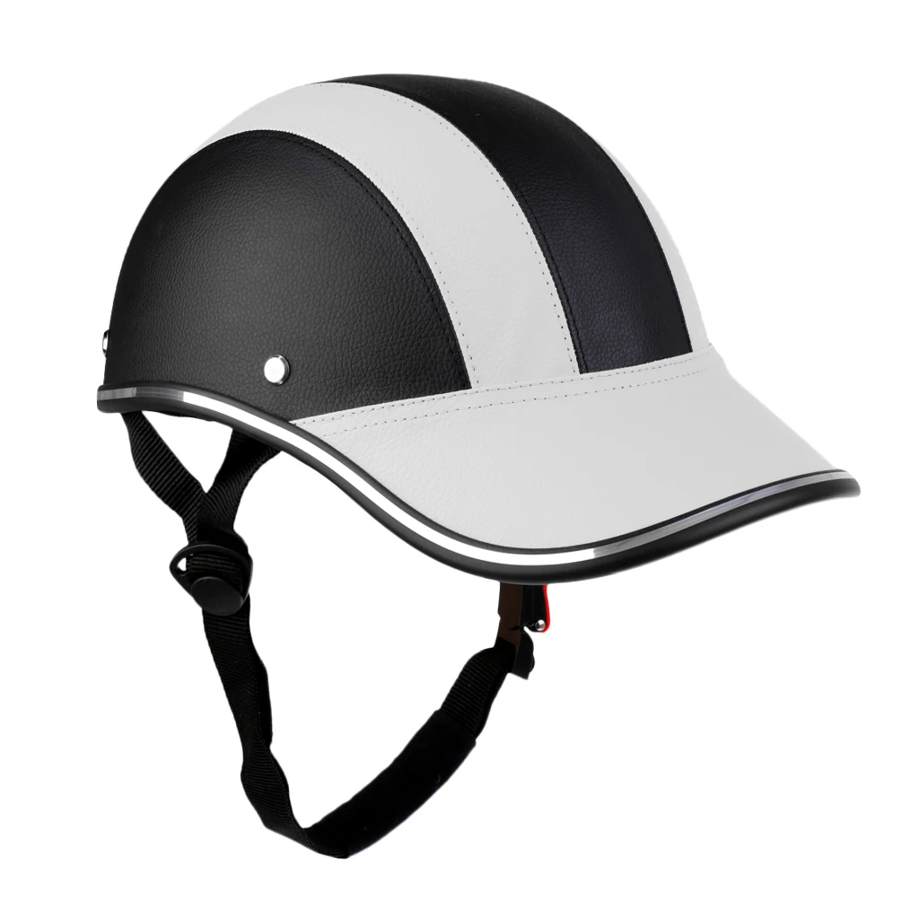 Полиуретановый уличный мотоциклетный шлем для мотокросса, езды на велосипеде, полушлем, бейсбольная кепка, пенопластовая шапка - Цвет: Black White