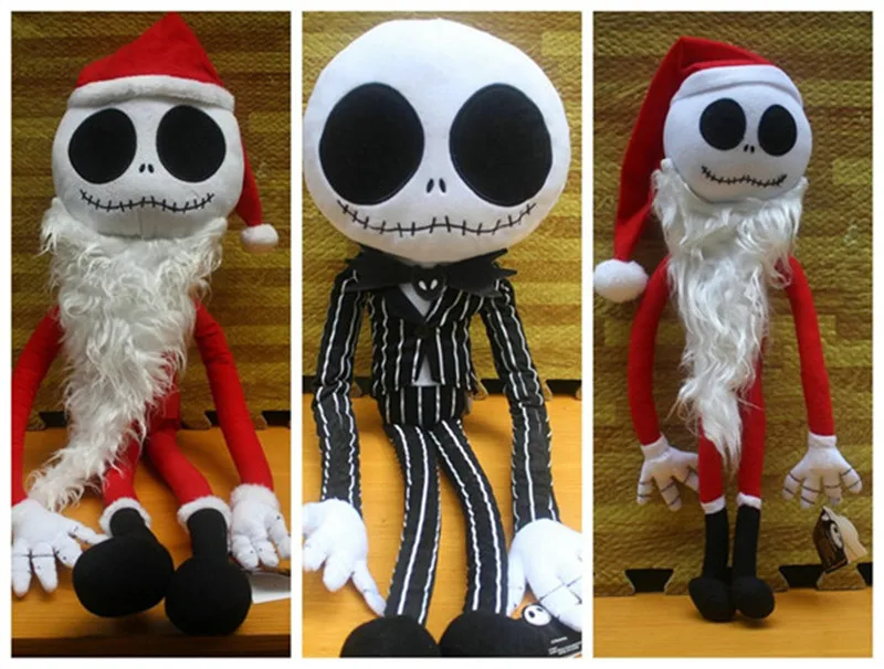 New The Nightmare Before Christmas Santa Clause Jack Skeleton Plush Toys Jack's Girl Friend Sally Pumpkin Halloween Stuffed Dolls Gift  (13)