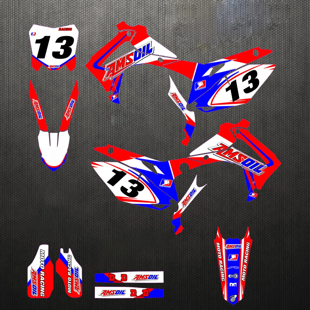 

Customized Number Gloss Team GRAPHICS&BACKGROUNDS DECAL STICKER for Honda CRF250R CRF250 2014 2015 2016 CRF 250 R