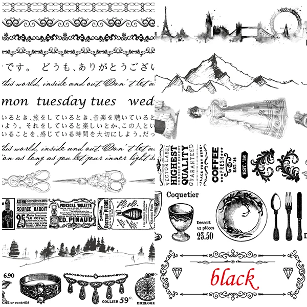 

19 Designs To Choose 1X7M Washi Paper Tape Masking Tape Stickers Decorative Sticker Adhensive Tape OK001