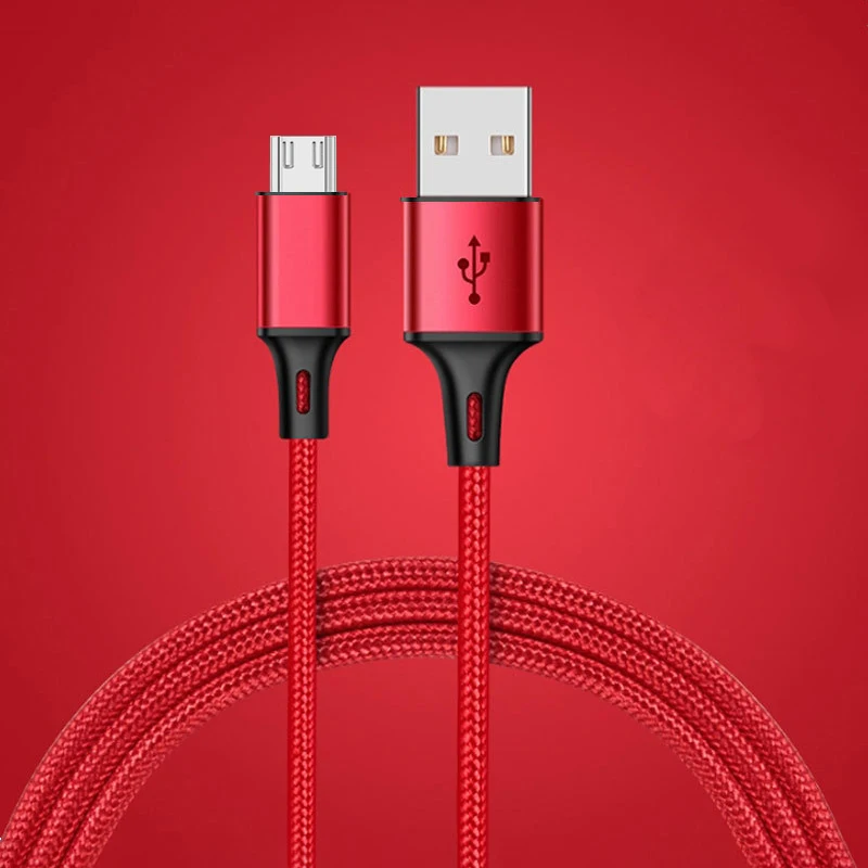 25 см 1 м 2 м 3 м данных микро USB зарядное устройство Android кабель для samsung S5 S6 S7 J5 J7 huawei Xiaomi Redmi происхождения длинный провод зарядки - Цвет: Красный