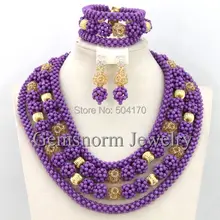 Сказочный фиолетовый Африканский Свадебный Бусины комплект ювелирных изделий Нигерии Бусины камень, свадебные украшения, комплект Новая tn129