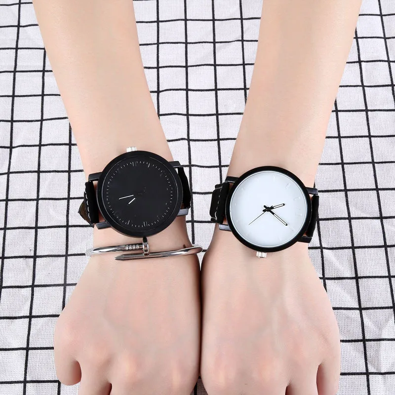 

DIFONEY Fashion Casual Simple Men Women Quartz Watches Luxury Leather Lovers' Wristwatches Top Brand Ladies Dress Watch Relogio