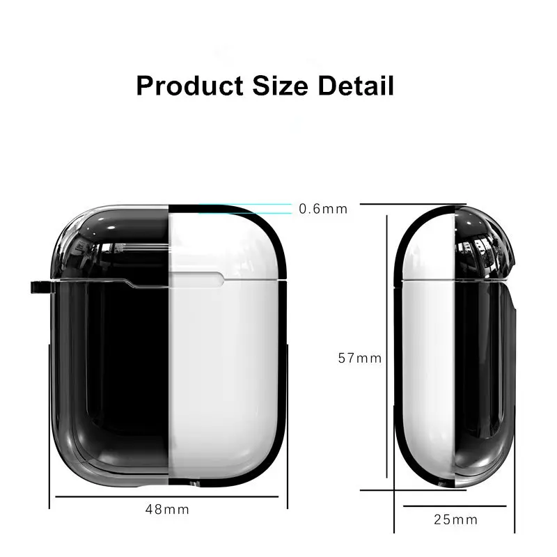 Гальванизированный чехол для наушников Airpods 1 Чехол Мягкий ТПУ Bluetooth 2