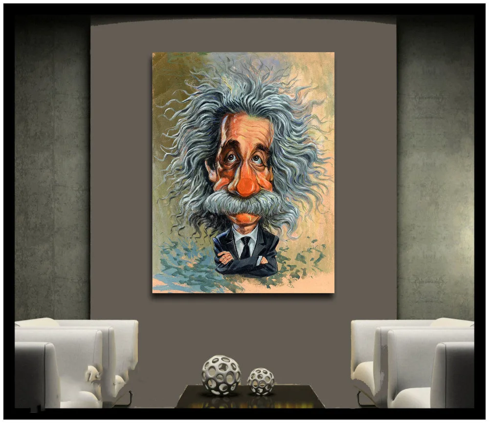 JQHYART настенная художественная картина домашний Декор Гостиная Искусство Альберт Эйнштейна Современная Картина на холсте без рамки