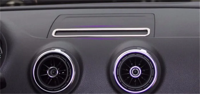 Stainless Steel Console Gear Shift CD Panel Cover Trim For Audi A3 8V 12-15 Audio Speaker Water Cup Decal Trim Interior Molding  (9)