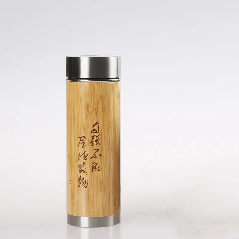 360 мл, креативный дизайн, натуральный бамбук, нержавеющая сталь, чайный инфуер, термос, бутылка для воды, кружка с деревянной изоляцией для заварки чая