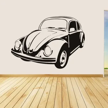 

Vw Beetle Vinyl Wall Decal Retro style Removable Home Decor Living Room Art Mural Decals Vehicle Stickers Perfect Quality ZA397