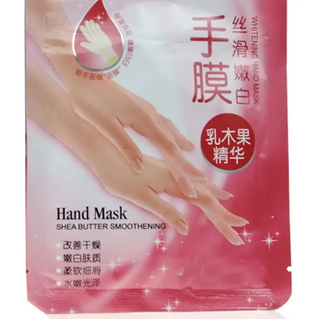 2Pcs 1Bag Whitening Hand Mask Shea Butter Smoothening Skin Care Exfoliating Hand Moisturizing Gloves Spa Soften