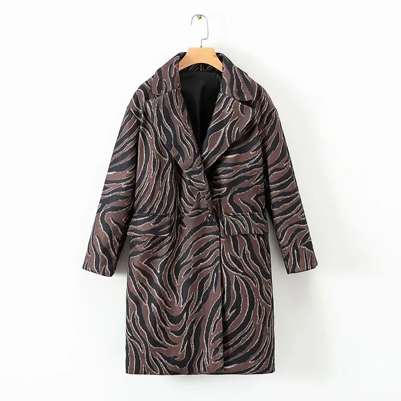 

Hot sale XD78-1710 European and American Fashion Animal Printed Overcoat