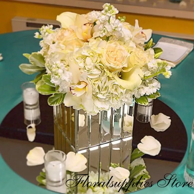 30pcs Round Mirror Base For Centerpiece 11 8 Inch Diameter