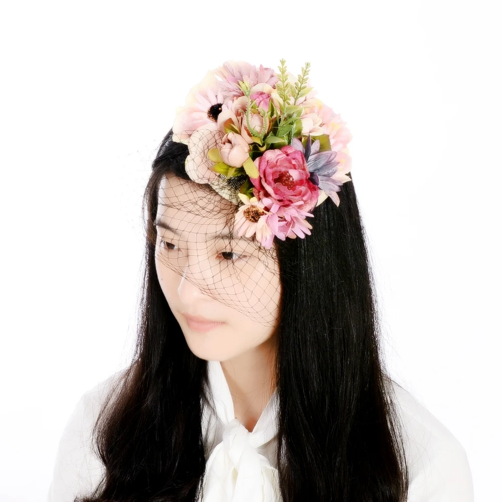 Multi Flower Hair Accessories Women Jewelry Handmade Lace Flower