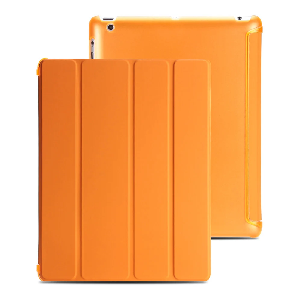 Чехол для iPad 2 3 4, golp Ultra Slim искусственная кожа флип чехол мягкая Вернуться ТПУ Magentic Smart Cover для iPad 2 3 4 A1430 a1460 - Цвет: Orange