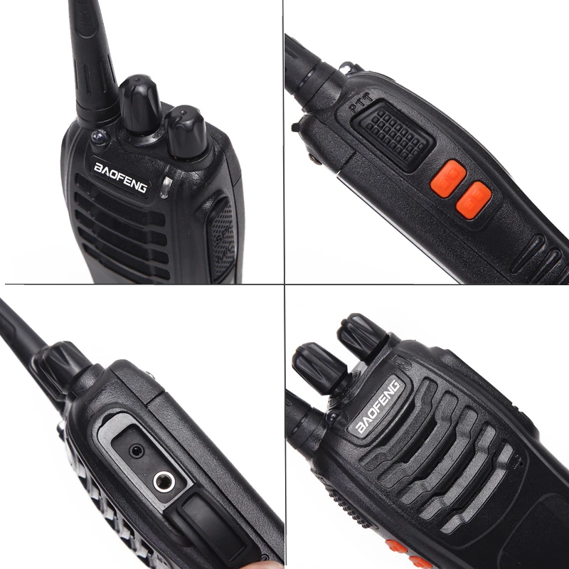2Pcs Baofeng BF-888S Walkie Talkie UHF Two Way Radio BF888S Handheld Radio 888S Comunicador Transmitter Transceiver+ 2 Headsets