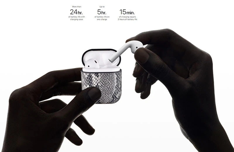 VETOMEET роскошные змеиной кожи Bluetooth беспроводной Чехол для наушников для Apple Airpods зарядное устройство крышка Крюк дизайн ультра тонкий