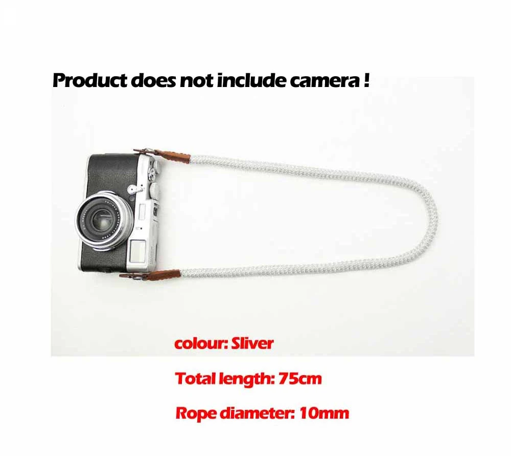 BIZOE Винтаж Холст ремень для камеры для sony Nikon Leica Canon Fujifilm X100F X-T30 T20 T10 X-T3 T2 X70 X-Pro2 X-E2S X-E2 - Цвет: silver 75cm