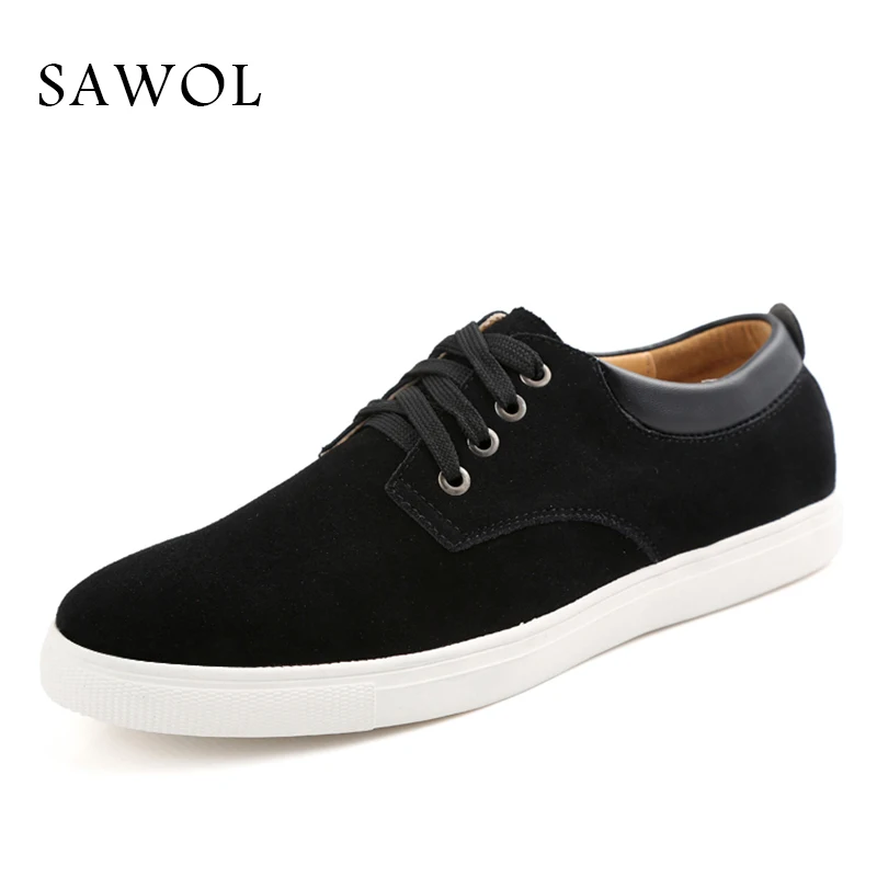 

Sawol Men Casual Shoes Brand Men Shoes Genuine Split Leather Men Flats Slip On Men Sneakers Spring Autumn Plus Big Size