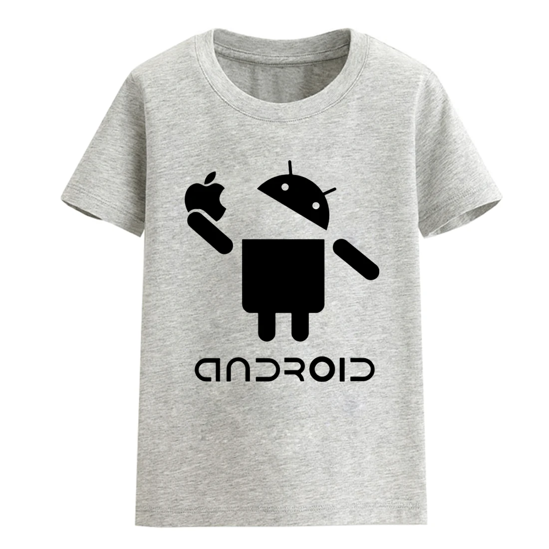 

Funny children's clothing boy 2018 summer T-shirts for girls boys Android Apple printed cotton T-shirt for children t shirt boy