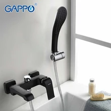 GAPPO High Quality Lacquered Black bathtub faucets Wall Mounted with Handheld Shower bathtub faucet Bathroom mixer taps Bath GAPPO High Quality Lacquered Black bathtub faucets Wall Mounted with Handheld Shower bathtub faucet Bathroom mixer taps Bath