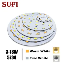 free shipping 3W 5W 7W 9W 12W 18W 5730 Brightness SMD Light Board Lamp Panel For 3 5 7 9 12 18W LED Bulb Ceiling PCB With LED