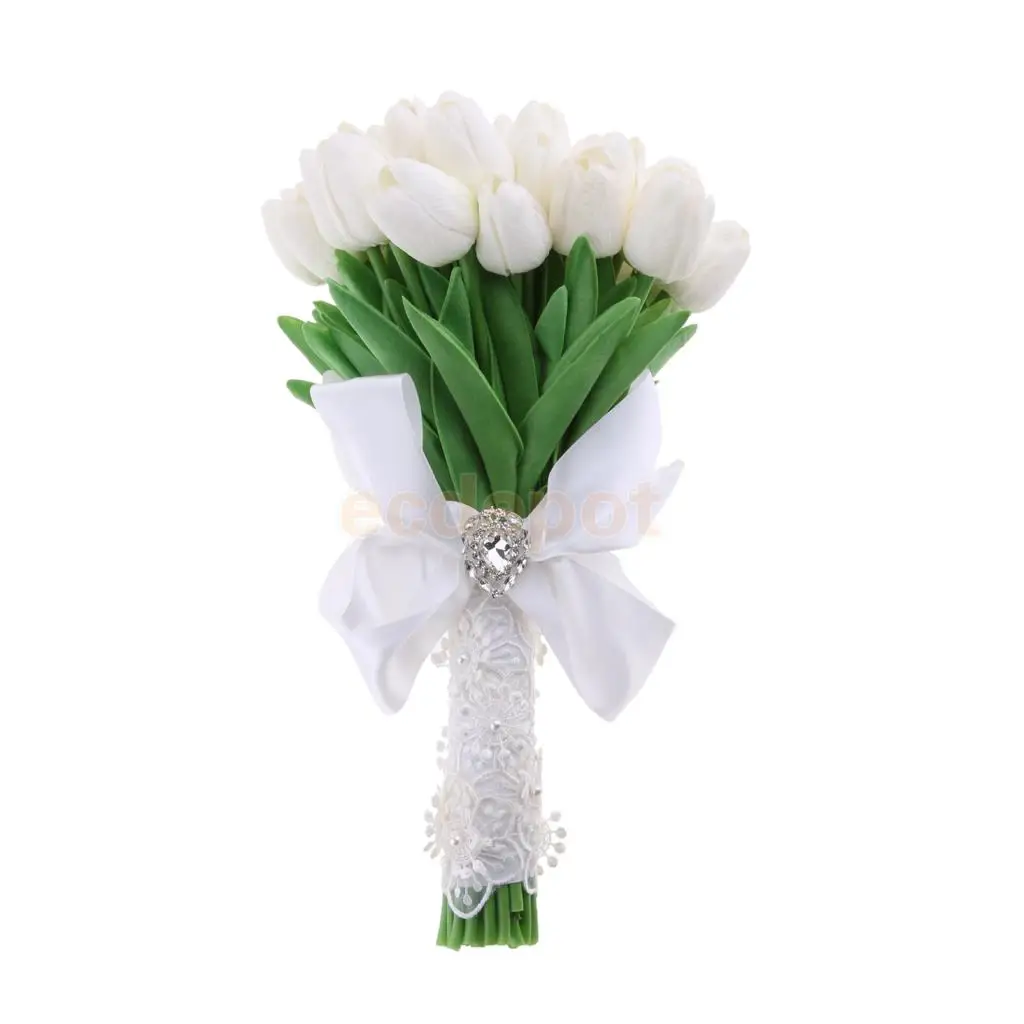 Artificial Flower Simulation Bride Bouquet White Tulip