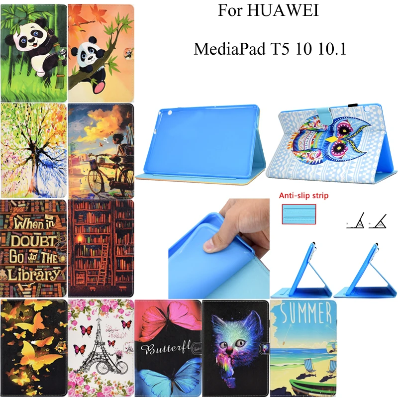 

Fashion Leather Flip Wallet Cover Shell Skin Stand Tablet Coque Funda For Huawei MediaPad T5 10 10.1 AGS2-W09/L09/L03/W19 Case