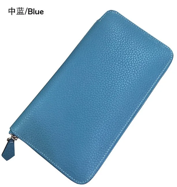 

Korean version of the leather zipper lychee long wallet, simple and generous, suitable for both men and women