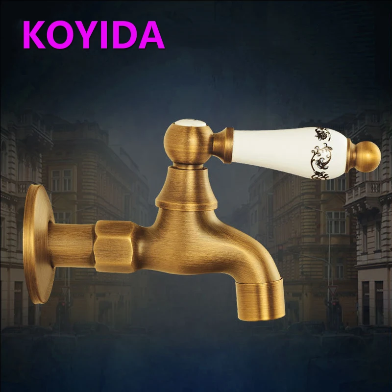 KOYIDA Antique Garden Taps Decorative Garden Faucets Brass Outdoor