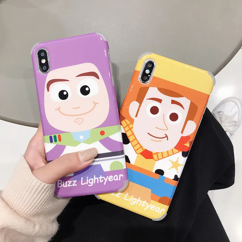 

Cute Cartoon Toy Story Woody Buzz Lightyear Shockproof Phone Case For Apple Iphone 6 6s 7 8 Plus X XR XS MAX Silicone Soft Cover