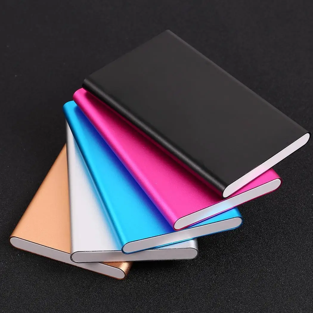 6000mAh Ultra-thin Emergency Power Bank Charger USB Data Cable Portable 18650 Lithium Battery Mobile Charging External Powerbank