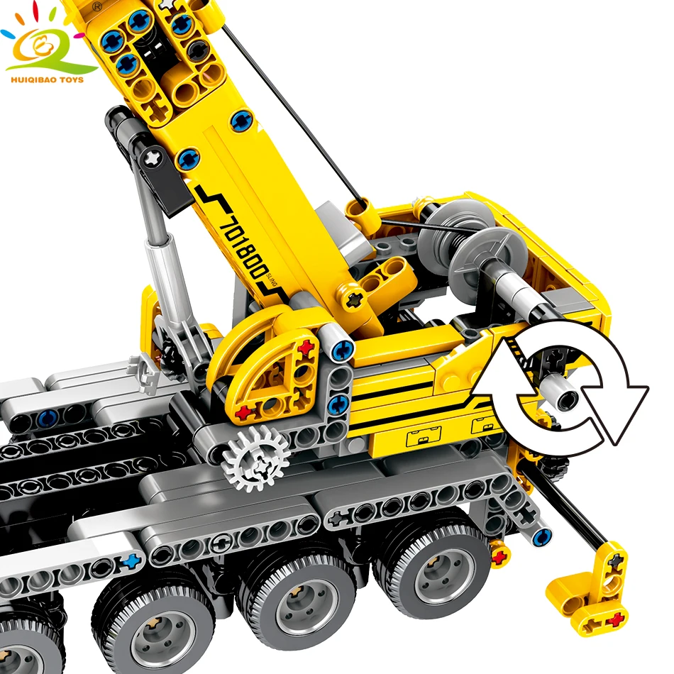  665pcs Technic Engineering Lifting Crane Building Blocks Compatible legoing Technic truck Construct