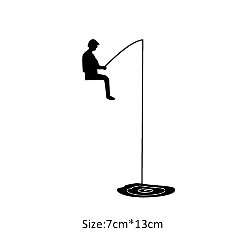 KUCADA fishing wall sticker for home decoration mural art decal diy wallpaper pvc switch sticker WP1439 black KUCADA fishing wall sticker for home decoration mural art decal diy wallpaper pvc switch sticker WP1439 black