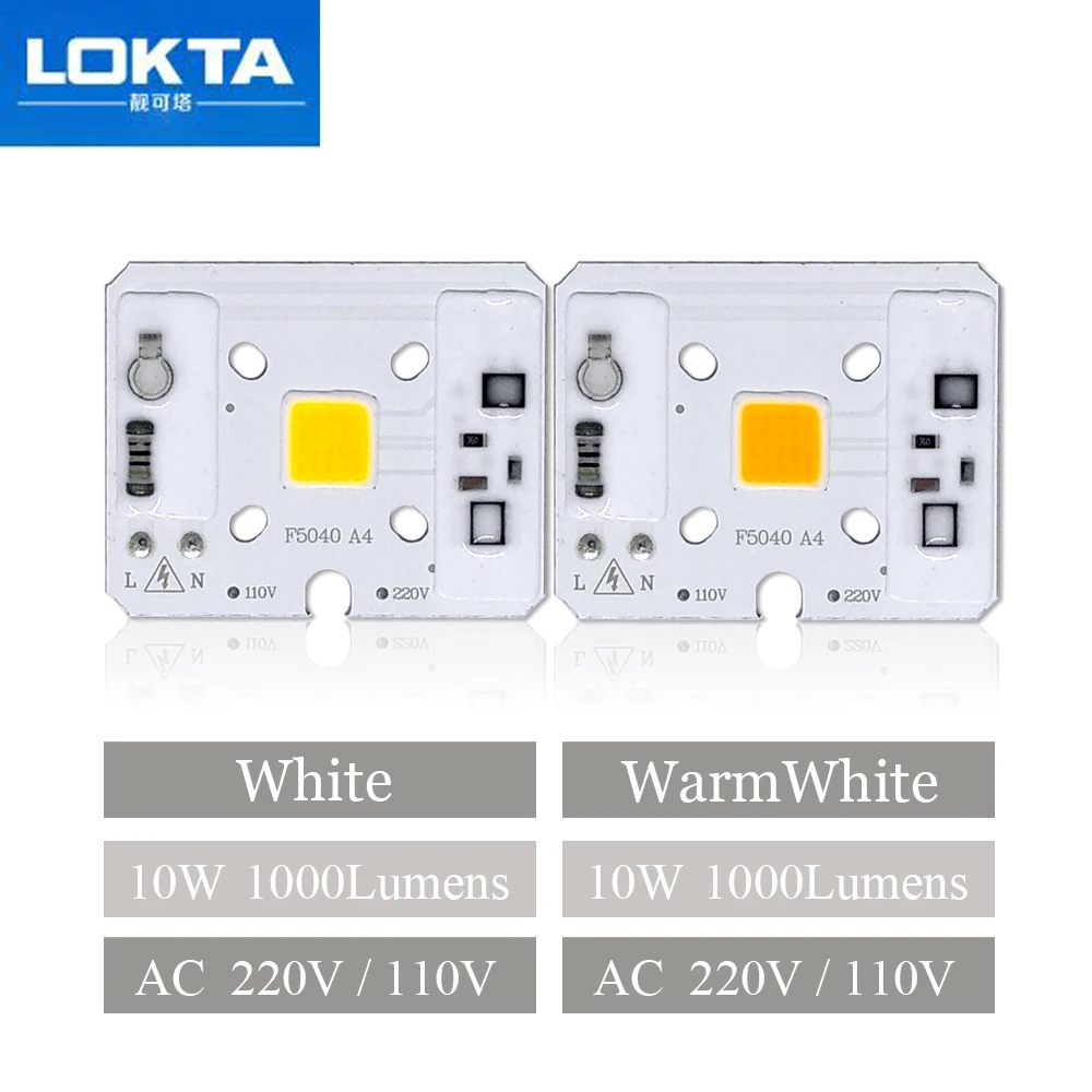 10 шт. светодиодный чип cob лампа 10 Вт 220V 110V IP65 умная ИС(интеграционная схема светильник Бусины Подходит для DIY светодиодный прожектор светильник Холодный Белый Warmwhite