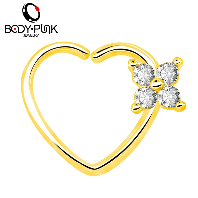 16G CZ Left Closure Daith Cartilage Tragus Earrings Septum Clicker Hinged Segment Nose Hoop Rings Septum Nose Tragus Piercing  (22)