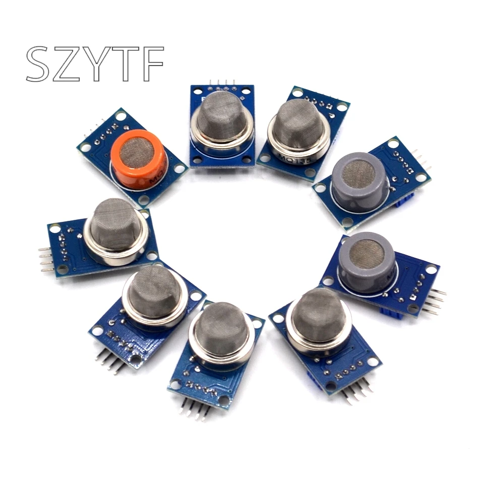 

9PCS/Lot Gas Detection Sensor Module MQ-2 MQ-3 MQ-4 MQ-5 MQ-6 MQ-7 MQ-8 MQ-9 MQ-135 Sensor Module Gas Sensor Starter Kit