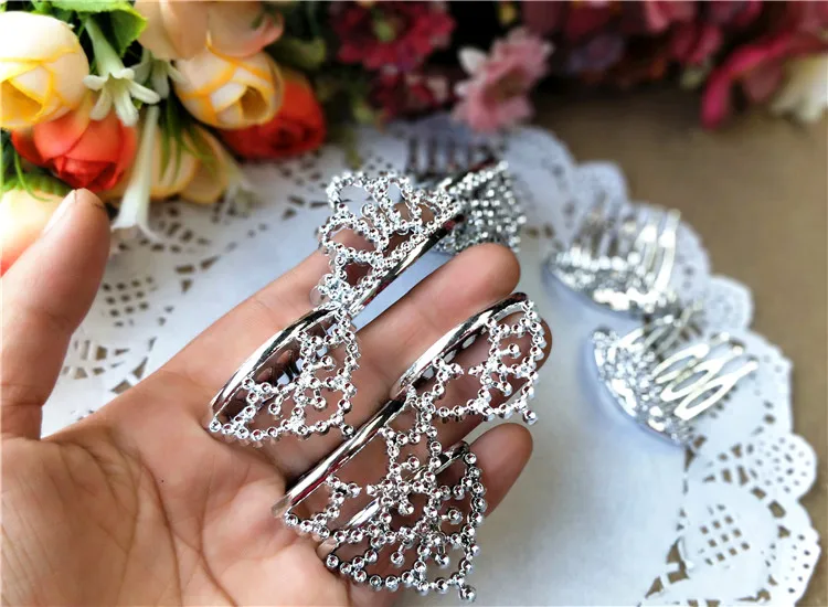 

New Cheap silver Crown charm dog pets or girls hair clip ornament jewelry accessories 20pcs lot