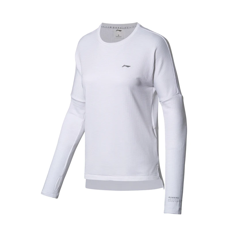 Li-Ning Women Running T-Shirt Warm Long Sleeve Shirts 95% Polyester 5% Spandex Loose Fit LiNing Sports Tops ATLN074 WTL1407 - Цвет: ATLN074-3H