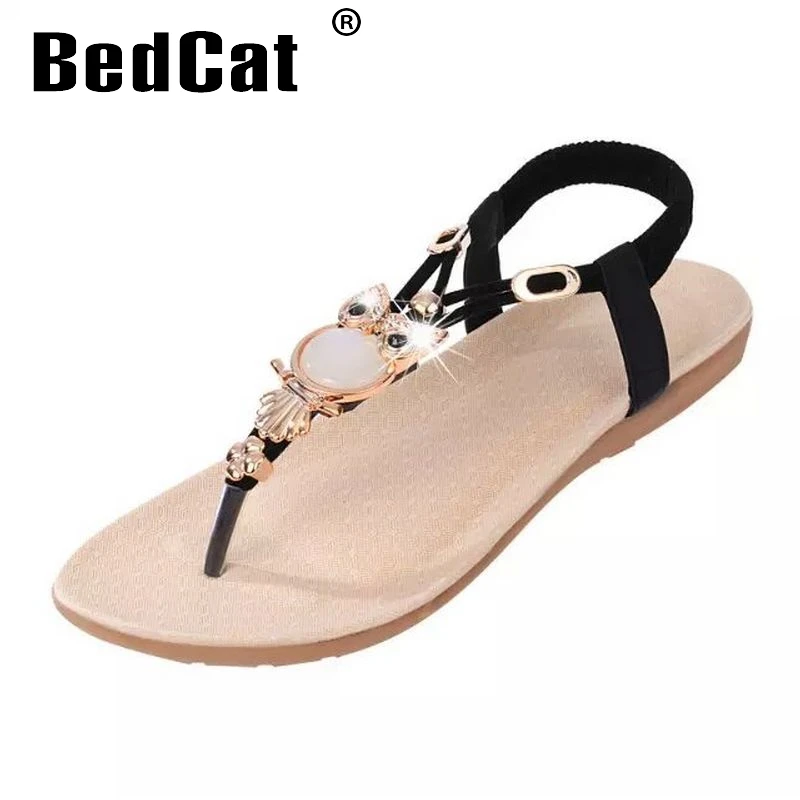 

woman pinch toe back strap female flat sandals brand quality sexy fashion bohemia beading ladies footwear size 36-40 WA0372