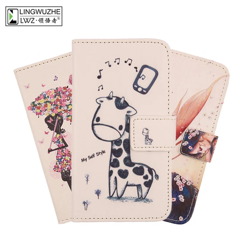 

Case For Wiko jerry 3 Book Style PU Leather Case Flip Wallet With Card Slots Cartoon Phone Bags Cover