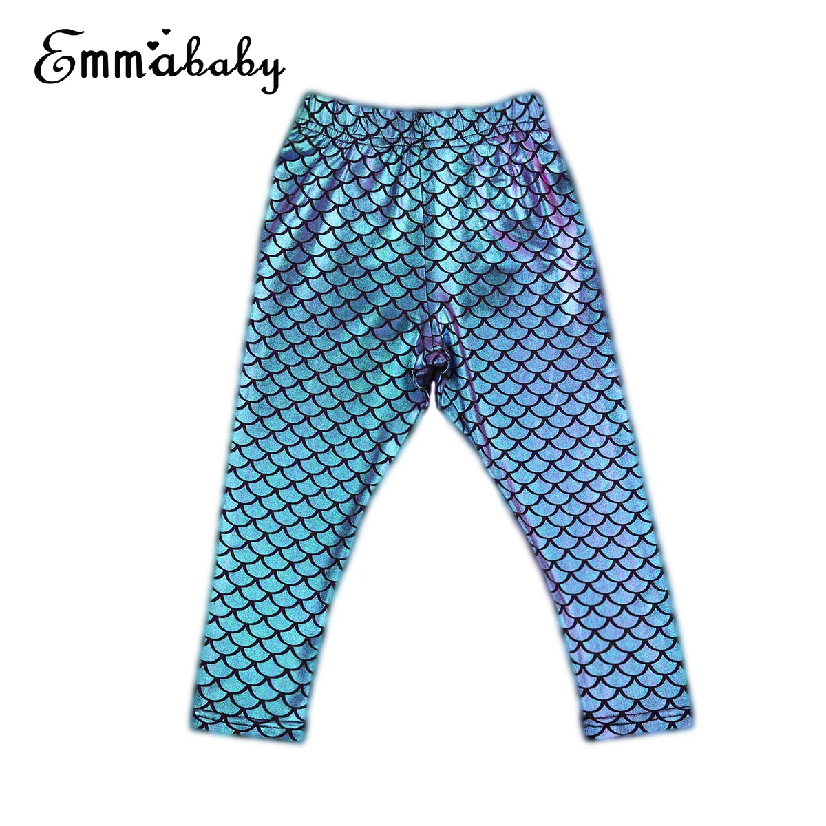 Fashion Kid Girl Pants Skinny Mermaid Shiny Fish Scale Leggings